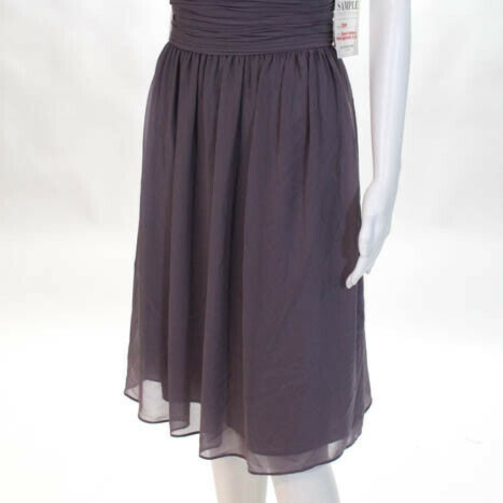 Donna Morgan Lavender Asymmetric Neck New Dress 12 - Picture 4 of 8
